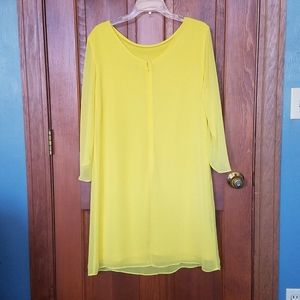 Yellow chiffon Dress Barn Dress